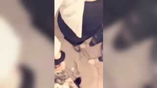 2 girls frenchkissing in the bathroom