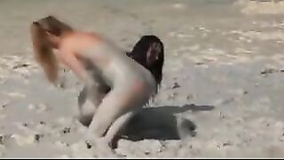 Sandy Mud Wrestling
