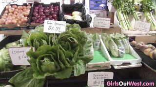 Hairy and shaved lesbian girls misbehave in public