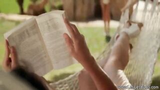 Lesbian Friends Make Love Outdoor
