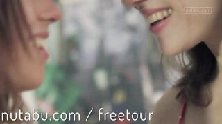 Lesbian sex turns into erotic threesome