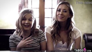 Counselor deals with teen rebels Coco Lovecock and Haley Reed in therapy
