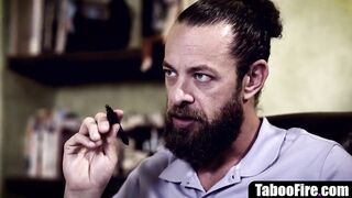 Naughty lesbo teens threesome banged by their counselor