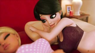 Mommy Blows Sleeping Daughter - 3D F.U.T.A Animation