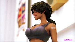 Ebony Futa Babe And Horny babe 3D Masturbation