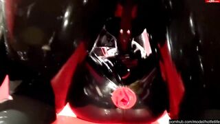 Two Latex Lesbians Enjoys The Full Encasement Game With Rubber Catsuit Condom Outfit - Part 2