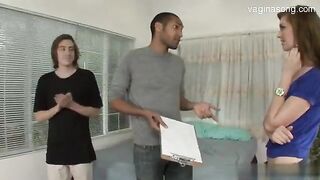 Sweet teen and two bisexual guys