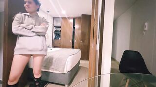 She is my new employee, she is a virgin and managed to convince her to have sex with me