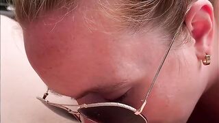 POV Public Pussy Licking! Ginger Sucks My Large Clit Hard
