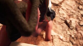 Lesbian Dragon Girl tail fucks Dragon Girl