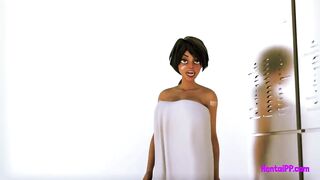 Two Lesbian [Ebony&White] Fuck At School - 3D Hentai