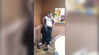 Cuter Girl Get Her Pussy Licked in Restaurant