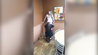 Cuter Girl Get Her Pussy Licked in Restaurant