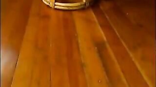 Bound lesbian sub toyed with