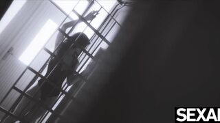 Watch these stunning girls have hot lesbian sex in an elevator