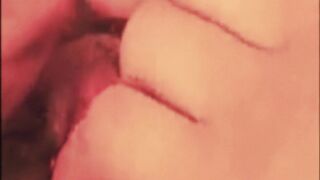 Mom (me) licks secret lesbian lover's hairy pussy to orgasm with husbands in next room