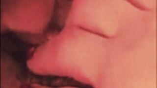 Mom (me) licks secret lesbian lover's hairy pussy to orgasm with husbands in next room