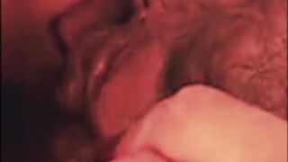 Mom (me) licks secret lesbian lover's hairy pussy to orgasm with husbands in next room