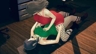 Sexy Clothed Lesbian Pussy Humpping And Grinding Fun At Office Room