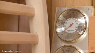 Lesbians have anal adventure in sauna (Krissy Lynn, Holly Hanna, Nickey Huntsman)