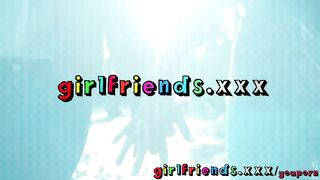 Girlfriends Brunette makes sensual love to blonde