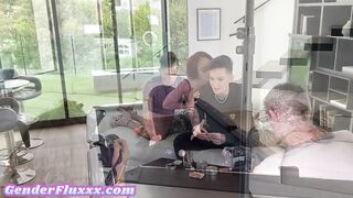 GENDERFLUXXX - Dyke tattooed babes enjoy amateur strapon 3some casting
