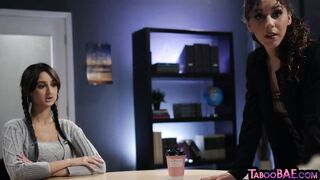 3some office teen lezbos facesit and rim in passionate sex