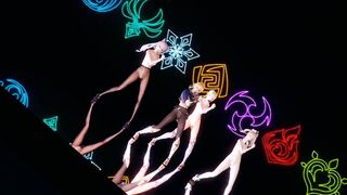 [MMD] Genshin Impact Jean Keqing McGeo Barbara Hot Strip Dance 4K UHD 60FPS