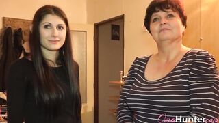 OMAHUNTER Sex loving couple and mature lady using sex toys