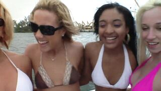Five sexy teens head out on a boat and wild passionate action ensues