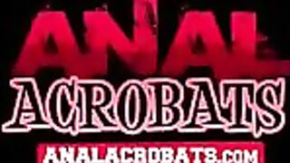 AnalAcrobats Lesbians Play with MASSIVE Double Dildo