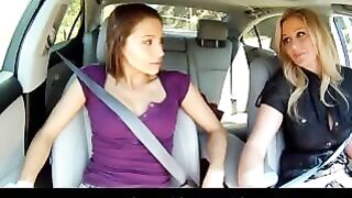 Big Tit Blonde MILF and Teen Lesbian Fingering 