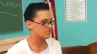 Student fucks Teacher with Strapon