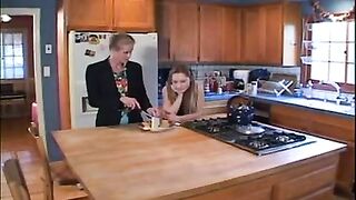Old MILFs & Young Lesbians - Kitchen Strap On