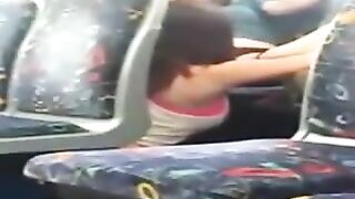 Girl busted on phone cam eating her friend out on the train