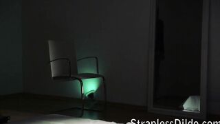 Strapon sex with a cumshot at the end