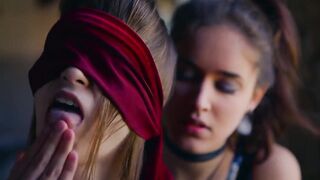 Blindfolded submissive masturbation