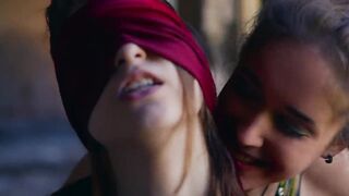 Blindfolded submissive masturbation