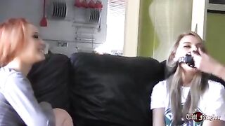 Kinky lezdom fucks slutty lesbian girlfriends with strapons