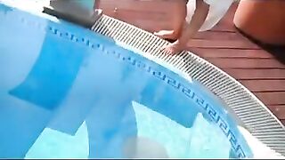 cute girls playing with big toy