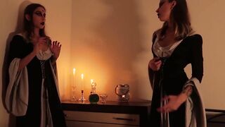 Witch suck dick of her twin - Halloween night.