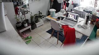 watching my wife from my work in the office