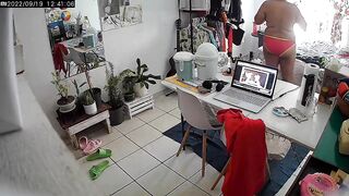 watching my wife from my work in the office