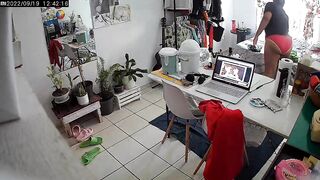 watching my wife from my work in the office