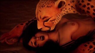 Furry Lesbian erotic licking and scissoring