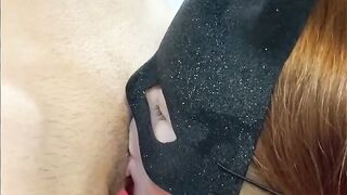 Intense squirting all over her face! Large clit sucking with spraying