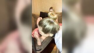 After a hard day, my legs were so sweaty that my slave was salivating with the desire to lick them