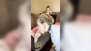 After a hard day, my legs were so sweaty that my slave was salivating with the desire to lick them