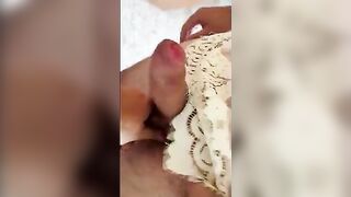 Sissy comes to my house to try on my lingerie and wears it