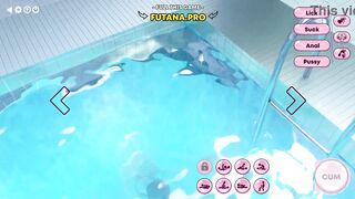 Hot Overwatch Futa porn where D.va is Dickgirl, and She fucking horny Blonde in Pool, Animation Sex Video with BlowJob and Cunnilingus